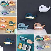 Fish Shape Cute Soap Plastic Dish Adhesive Waterproof Wall Mounted Bar Soap Dish Holder Organizer Rack Hanging Bathroom Soap Tray | 1Pcs (Random Color)
