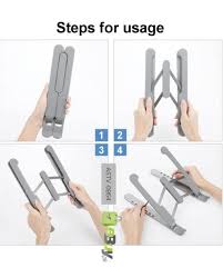 Laptop Stand Adjustable Aluminum Vertical Holder Metal Universal Portable Folding Tablet Notebook Stand