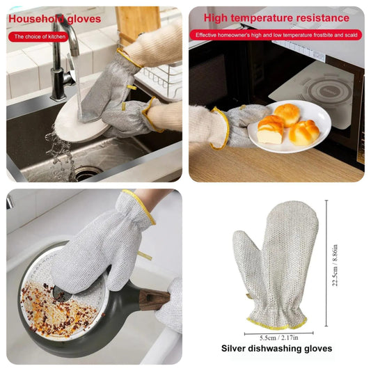 Steel Wire Dishwashing Glove, Multipurpose Anti Swiss Cleaning Rag, Waterproof Kitchen Cleaning Gloves, Oil-free, Silver Wire Dish Cleaning Glove, Multifunctional Non-Scratch Wire Dish Cloths Share Tweet