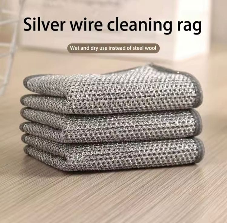 Pack of 10 Kitchen Steel Mesh Wire DisWasher Cleaning Cloth Piece