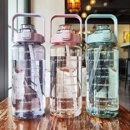 Motivational Water Bottle with Straw and Lid