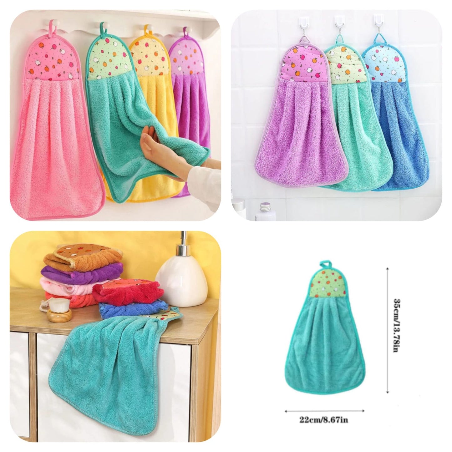 Super Soft Hanging Kitchen Towel Kitchen Hand Towel, Absorbent Microfiber Dust Clothes, Dusting Towels, Hand Wipe Cleaning Towel For Bathroom Kitchen