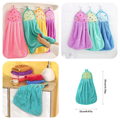 Super Soft Hanging Kitchen Towel Kitchen Hand Towel, Absorbent Microfiber Dust Clothes, Dusting Towels, Hand Wipe Cleaning Towel For Bathroom Kitchen