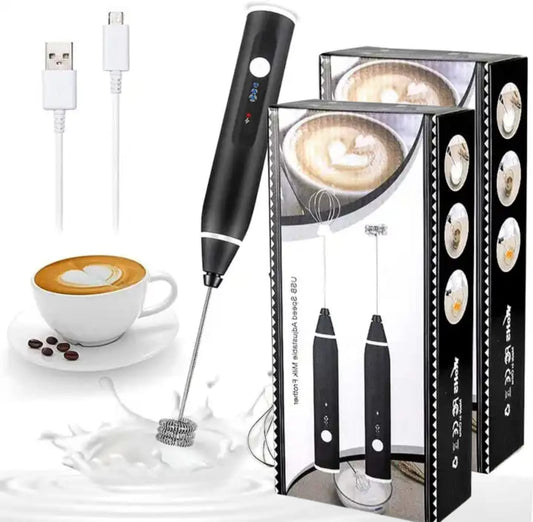 Buy Two Rechargeable Coffee Beater Get One Glass Tumbler Free (Bundle Deal)