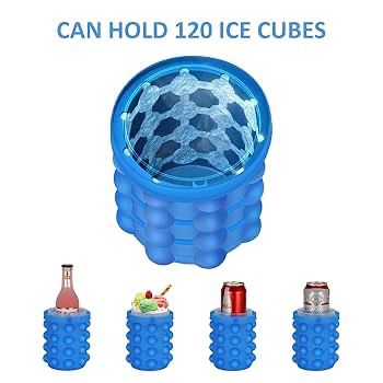 Silicone Ice Cube Maker Genie & Storage Bucket