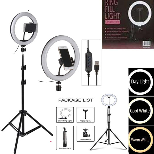 LED Ring Light with a Tripod Stand and Phone Holder