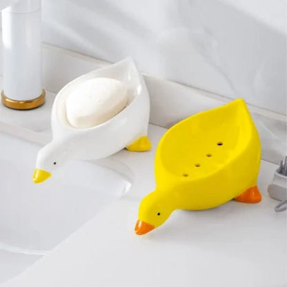 Duck Shape Quick Drain Soap Tray Thickened Plastic Drainage Soap Holder Soap dish Bathroom Accessories