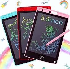 Multi Color Kids Paperless Electric Cell Operate Writing Tablet 8.5 inch