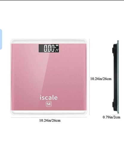iScale Digital LCD Electronic Tempered Glass Bathroom Weighing Scale
