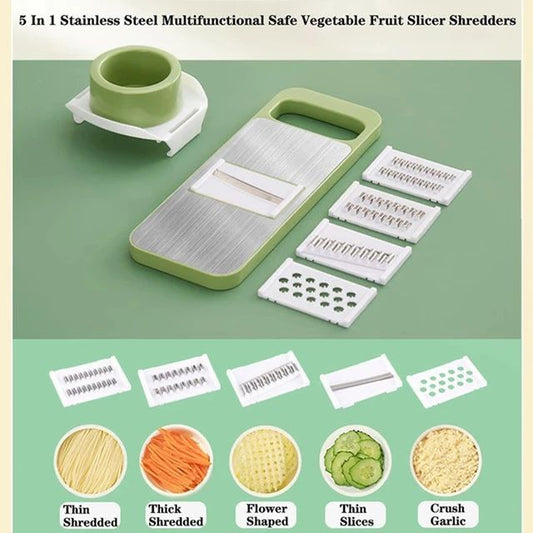 5-in-1 Multifunctional High-Quality Vegetable & Fruit Slicer With Five Changeable Blades