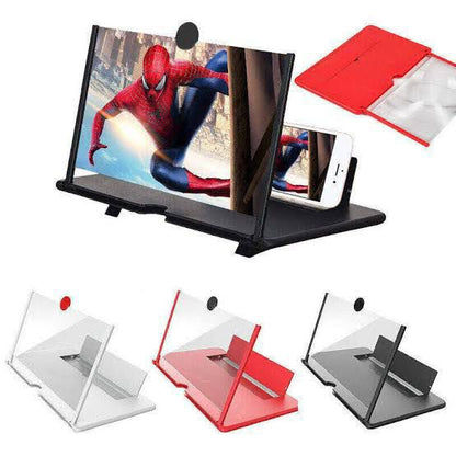 9" 3D Phone Screen Magnifier - HD Magnifier Projector Screen for Videos, Movies, Games Foldable Phone Stand with Screen Amplifier Supports All Smartphones