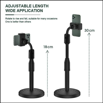 Adjustable Retractable Mobile Phone Stand with 360 Rotation and Height Adjustment for Live Broadcast TV Viewing and Conference Use