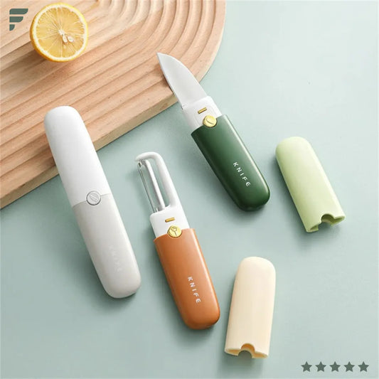 Multifunctional 2-in-1 Fruit Knife and Peeler Set Made Of High-Quality Stainless Steel.