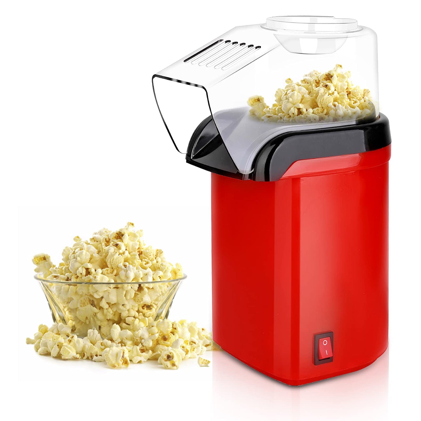 Popcorn Maker, Electric Mini Popcorn Machine Oil-Free, Small Fast Popper with Measuring Cup and Removable Cover