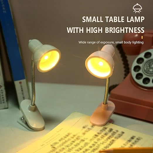 Mini LED Clip Lamp Illuminating Night time Companion for Bedroom, Desk, Study, and Table - Enhances Reading, Protects Eyes, Ideal Decoration, Perfect Gift for Learning and Reading Enthusiasts, Desk Lamps, Book Light LED Clamp Reading Lamp
