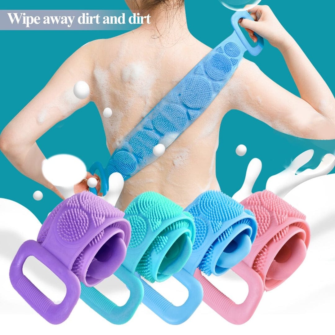 Silicone Back Scrub Bath Shower Silicone Body Brush Silicone Bath Towel Exfoliating Body Brush Belt Wash Body Wash Silicone Body Scrubber Belt