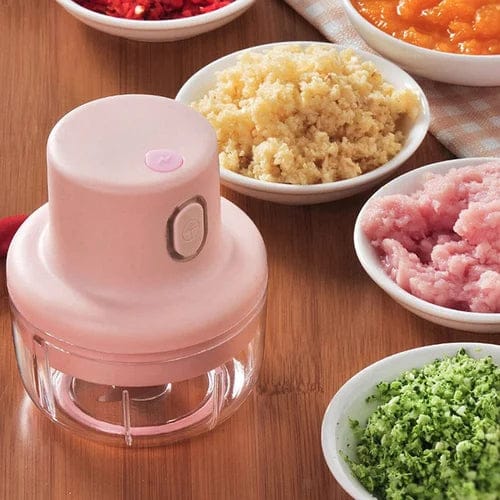 Portable Mini Electric Chopper 250ml Rechargeable Food Processor, Wireless Vegetable & Meat Chopper Durable Stainless Steel Blades USB Chargeable.