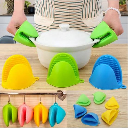 Best Quality Pair Of Silicon Pot Holder Gloves Silicone Heat Resistant Gloves Hot Pot Holders Non Stick Anti-Slip Pot Bowel Holder Baking Oven Mitts best Kitchen Tool