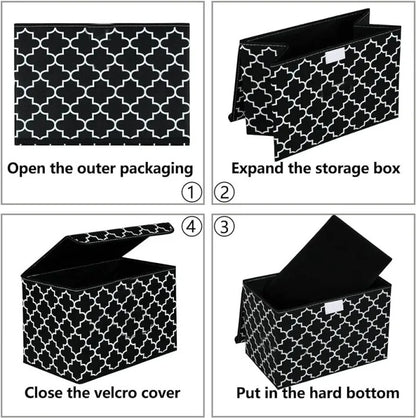 Toy Box Chest for Boys, Girls, Kids with Divider, Flip-Top Lid, Large Organizers and Storage Boxes Collapsible Container Bins for Nursery, Playroom, Closet, Living Room Organizer, Home Comfort