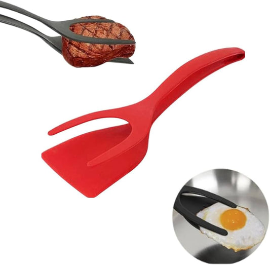 Egg Flipper Spatula, Silicone Cooking Spatula, 2 in 1 Grip Flip Tong, Silicone Steak Tongs, Omelette Turners, Pancake Bread Clamp